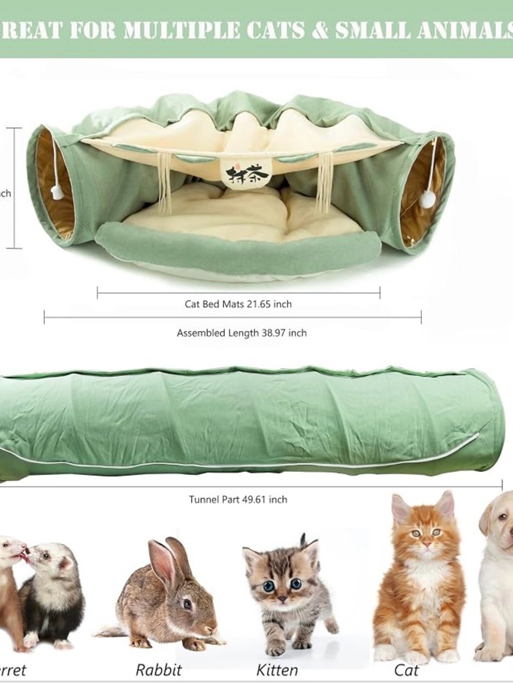 Peel-A-Boo Cat Tunnel & Bed - Picture 4 of 15